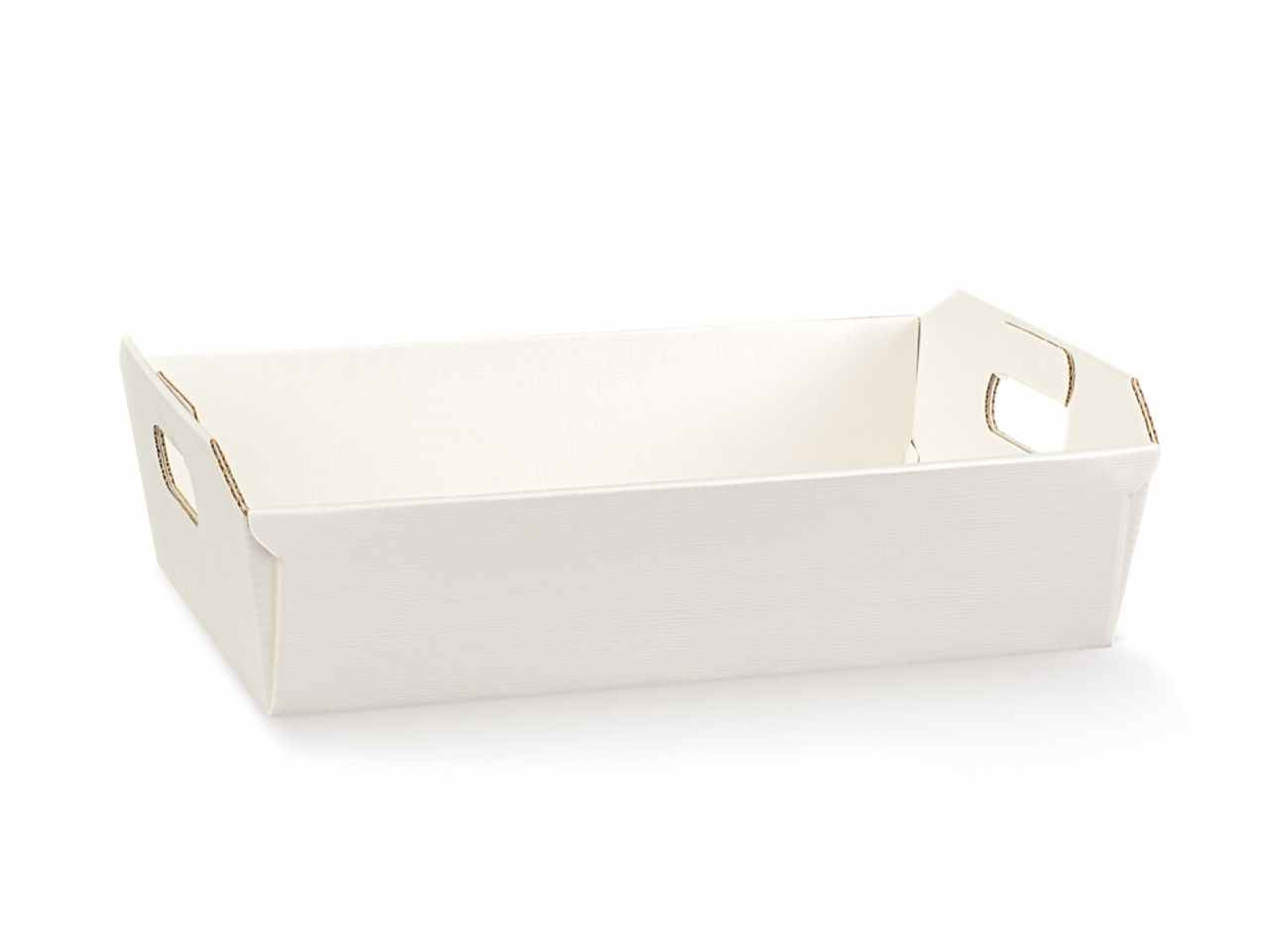 Cesto cartone seta bianca 31x22x9cm