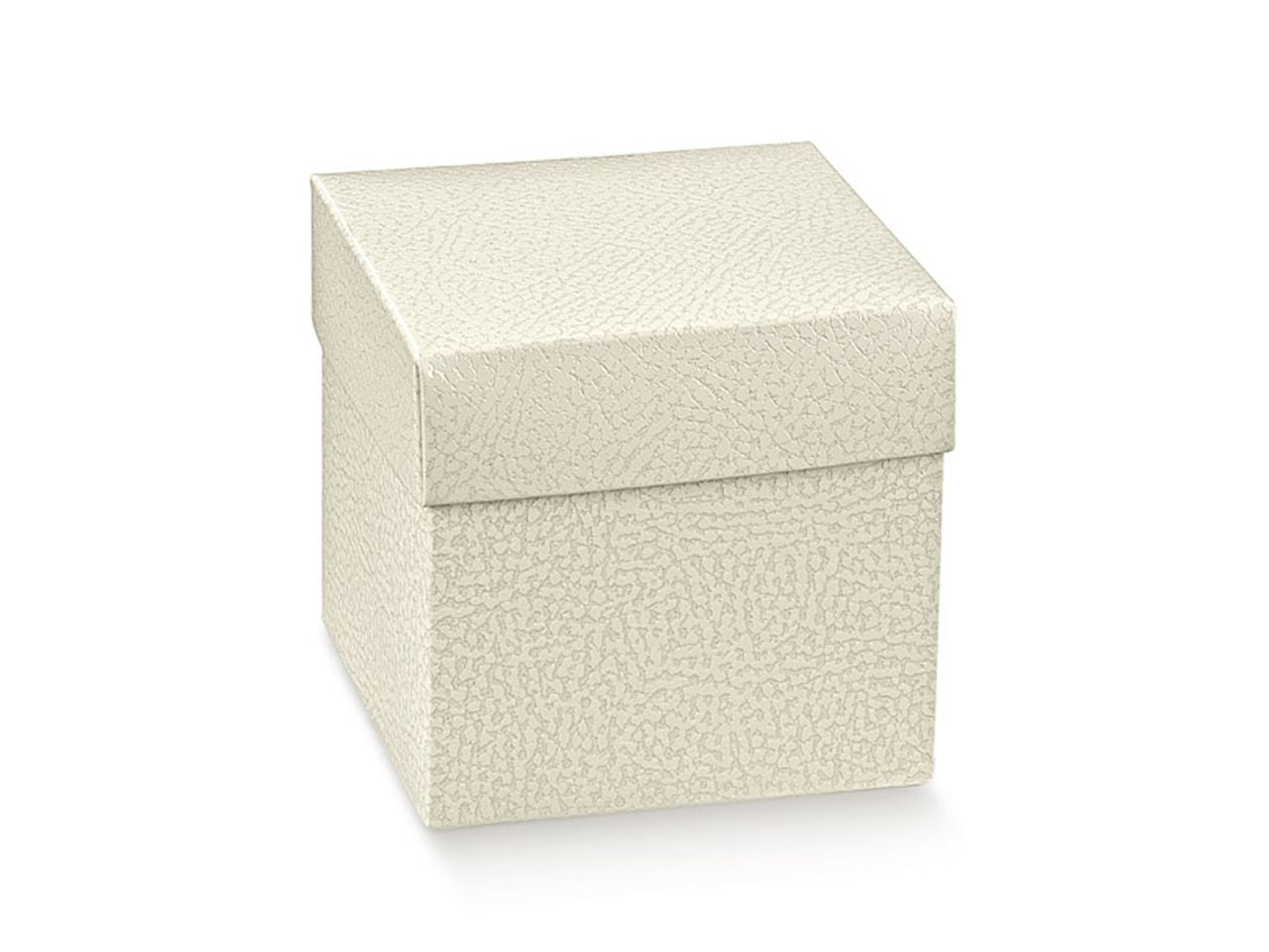 Scatola pelle bianco con coperchio 34,5x34,5x6cm