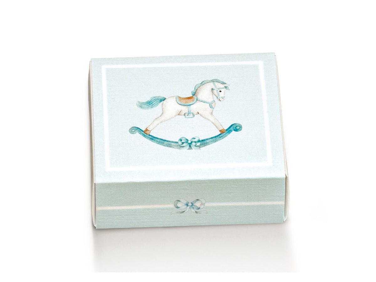 Cassetto quadrato misura 60x50x30mm cavallo azzurro