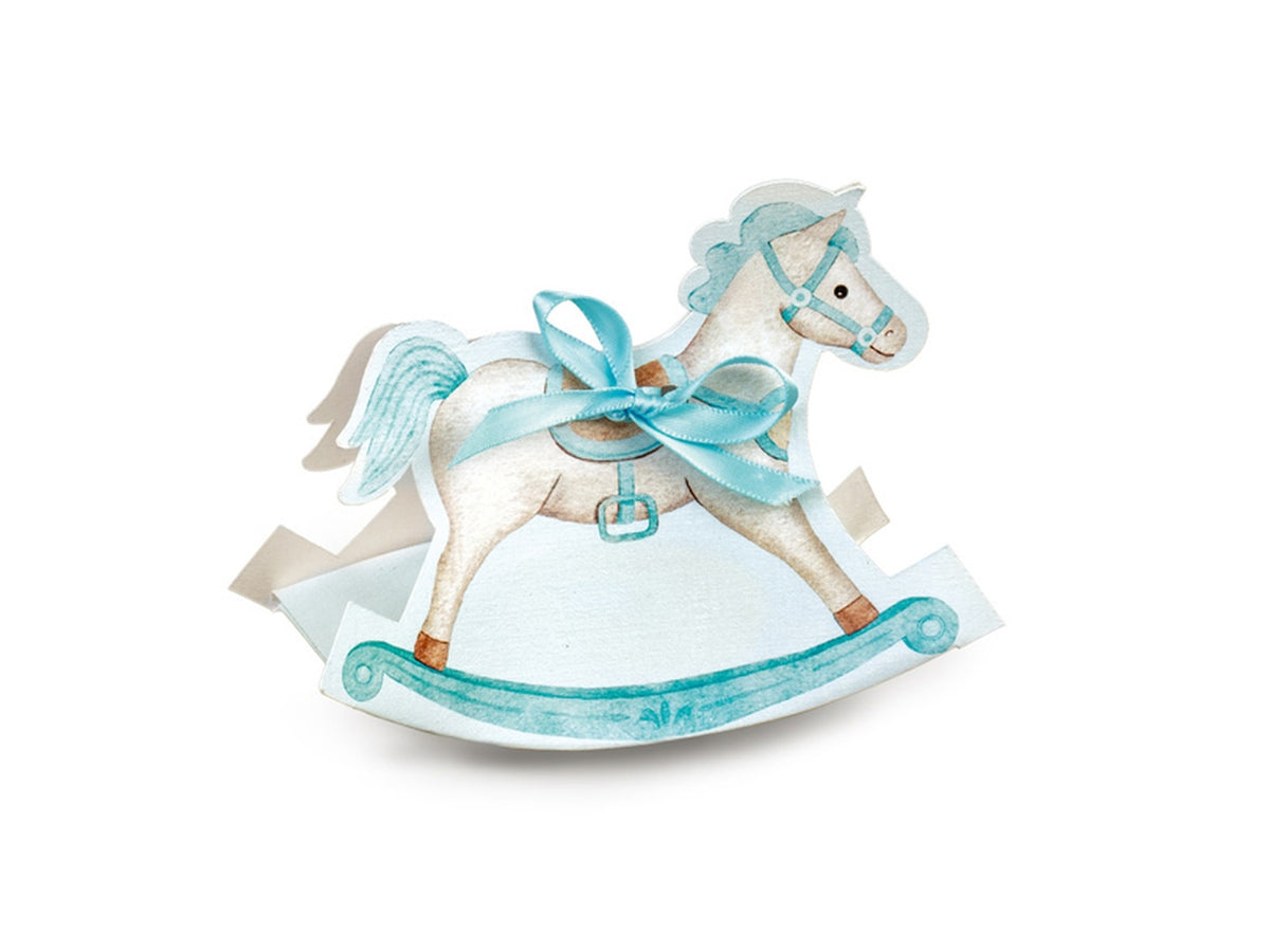 Cavallo a dondolo scatola 12x3,5x9cm azzurro