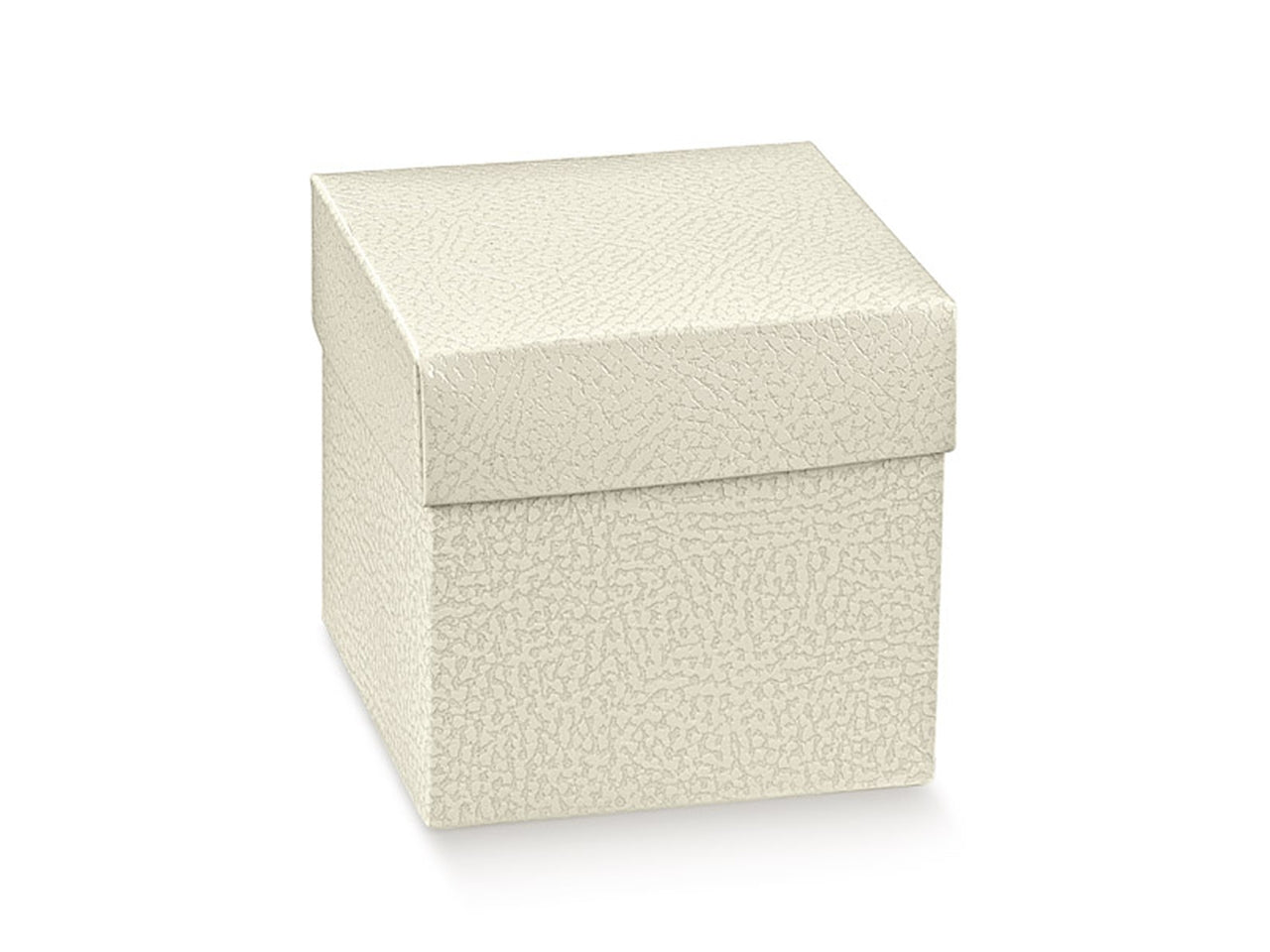 Scatola in cartone con coperchio pelle pianco 40x40x6,5cm