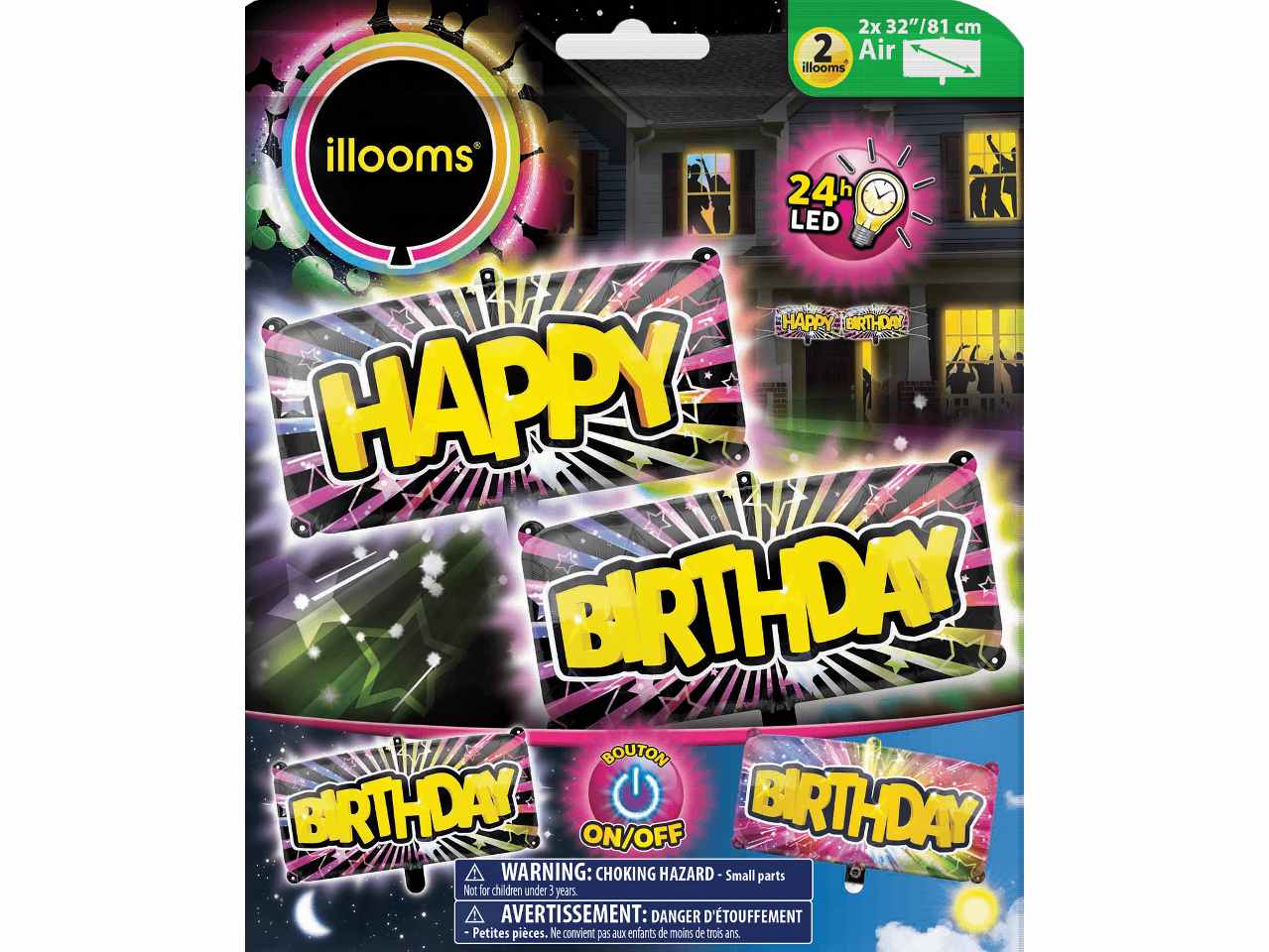 Pallone led banner 2 pezzi ill016