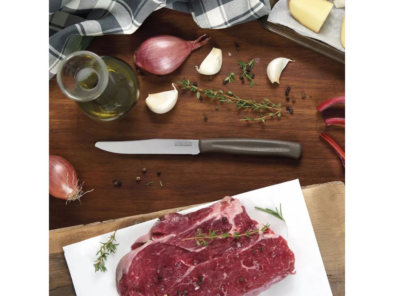 Coltelli da bistecca marrone dinamik 6 pezzi