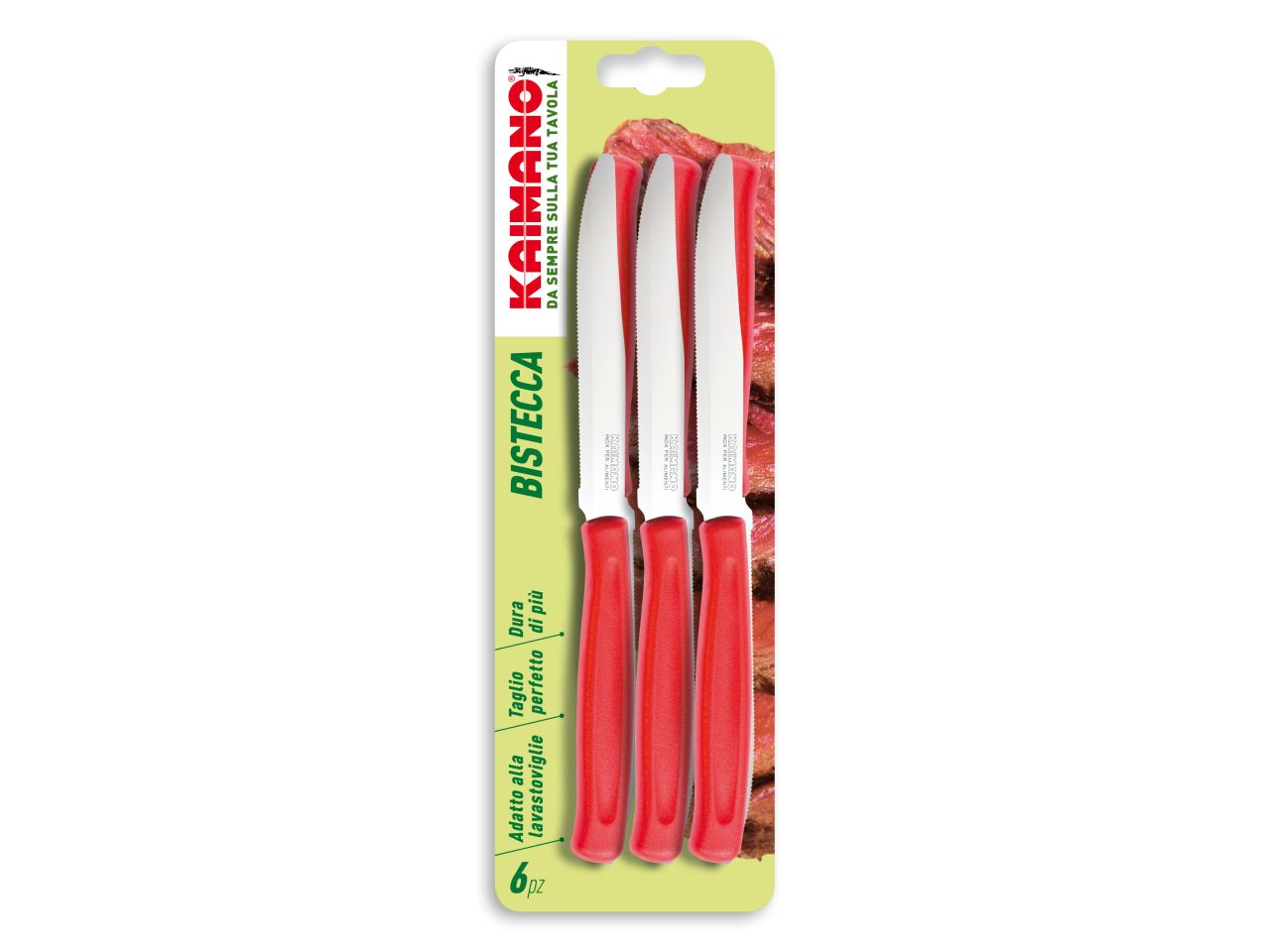 Coltelli da bistecca rosso dinamik 6 pezzi