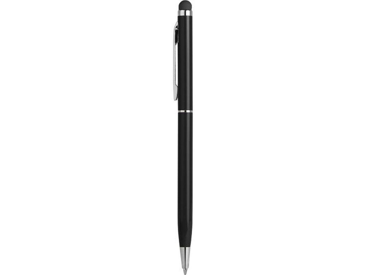 Penna a sfera con touch screen in alluminio nera