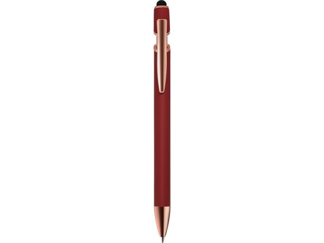 Penna a sfera con touch screen in alluminio e metallo rossa