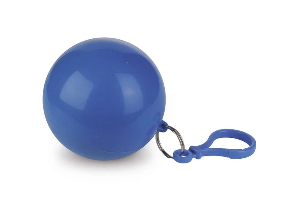 Impermeabile anti pioggia in sfera colorata con moschettone