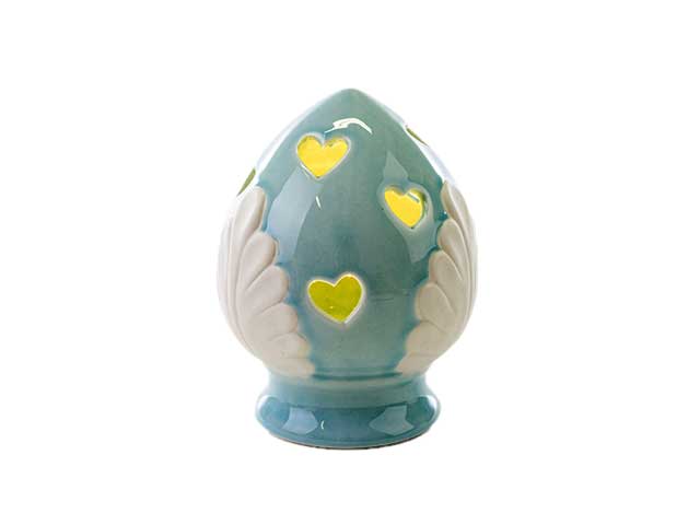 Pomo porc.led celeste 8xh.10cm 53145