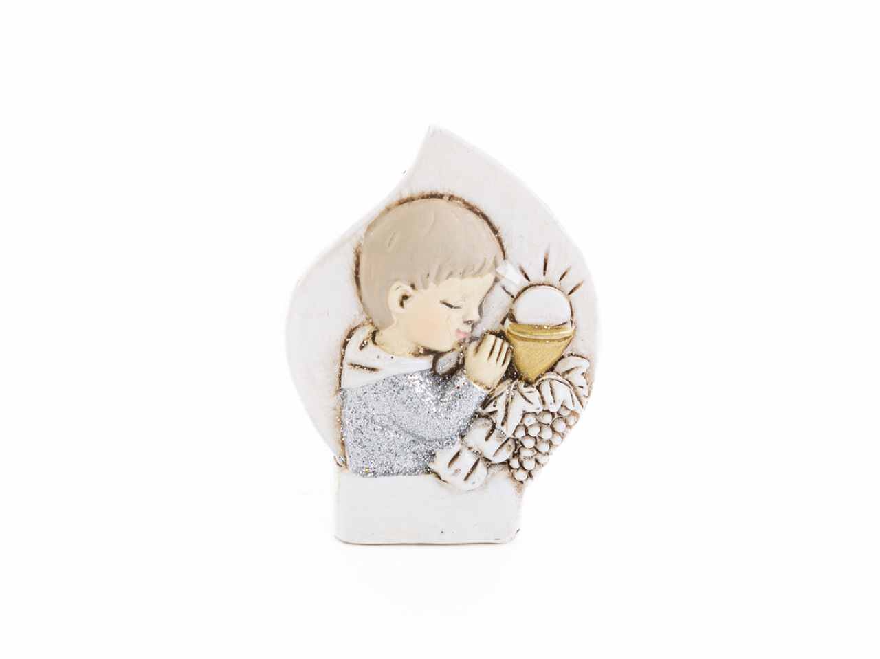 Calamita con figura di bimbo prima per comunione in resina 3x4,5 cm