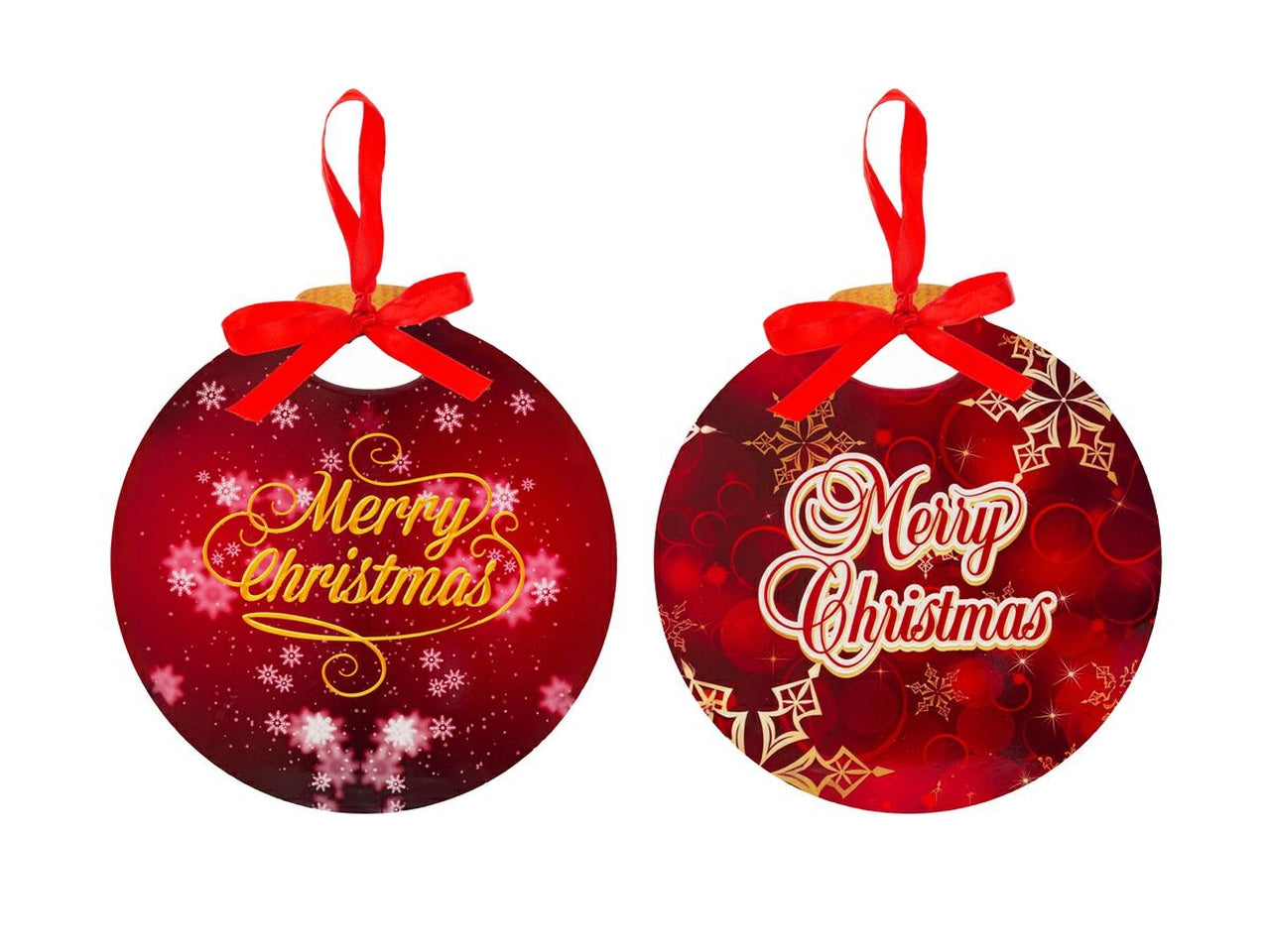 Sottobicchiere a forma di palla di natale in ceramica 2 colori assortiti con sughero antiscivolo 10,5x11 cm - Le Stelle