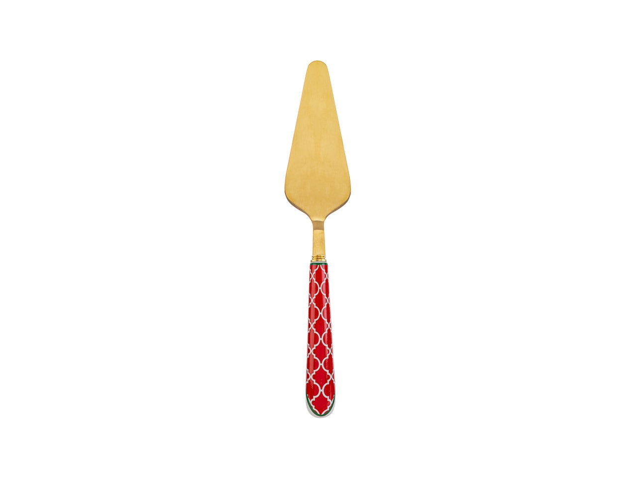 Paletta torta natalizio in ceramica e metallo rosso e dorato con scatola regalo 25 cm - Le Stelle