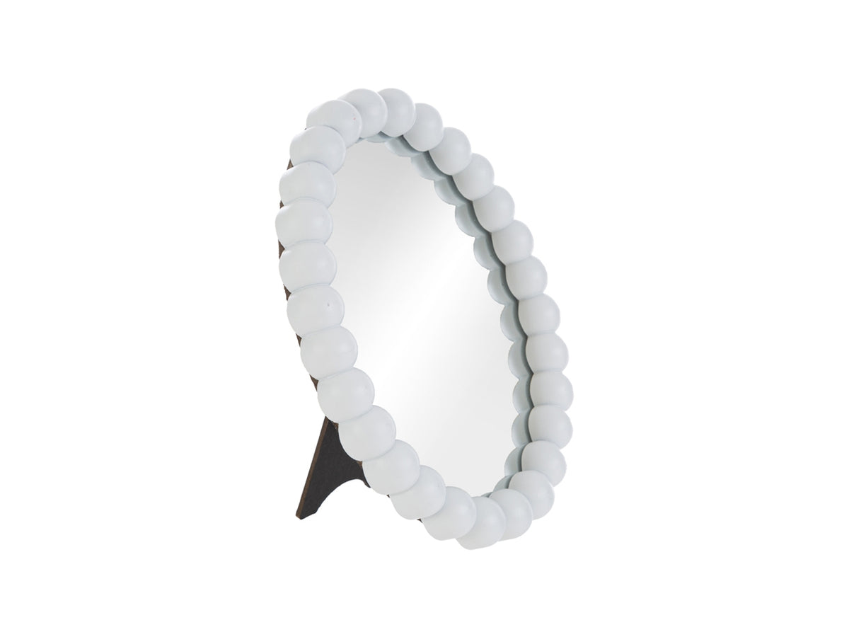 Specchio perline ovale resina 15,5x2,5xh.20cm