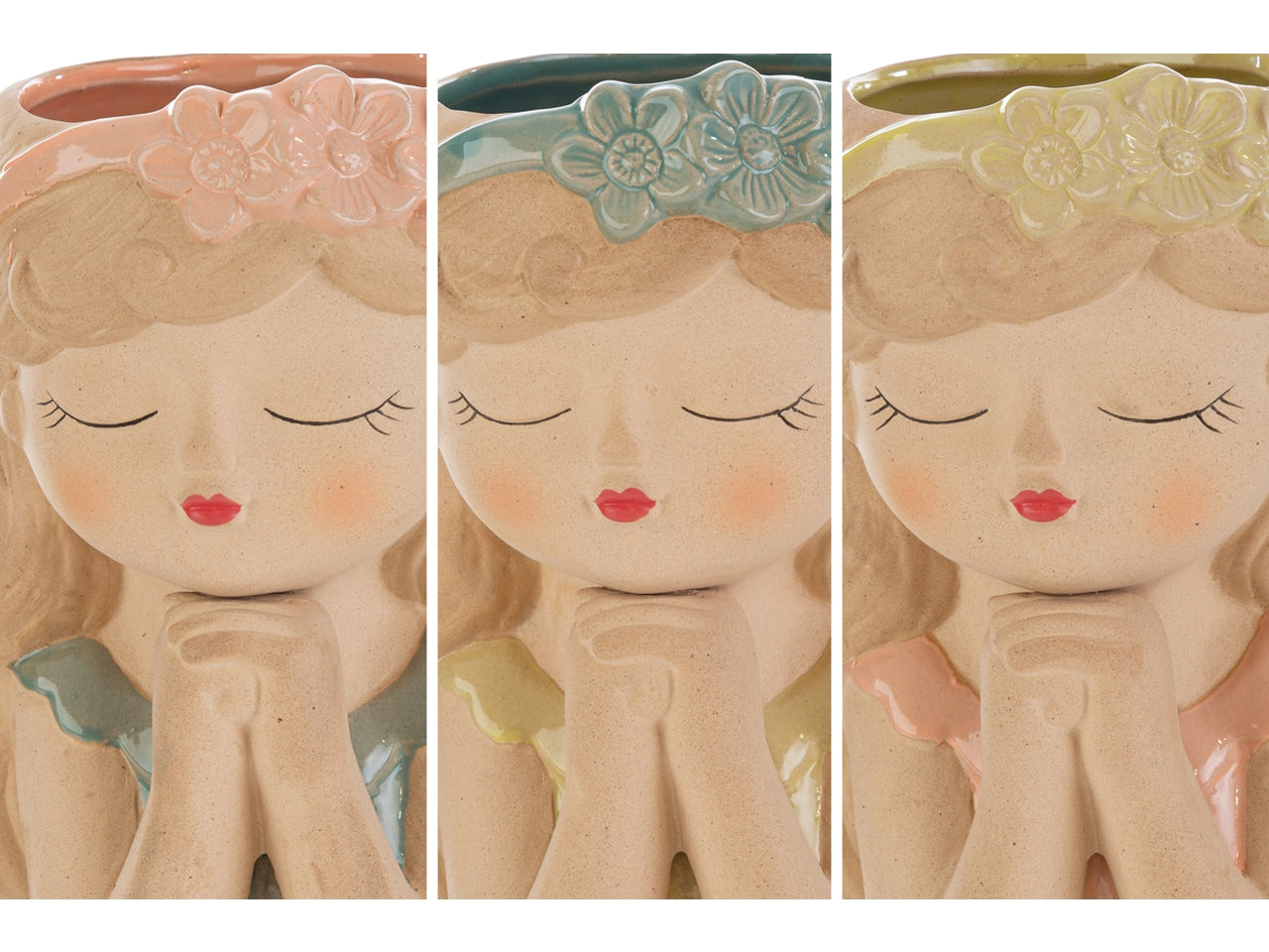 Vaso ceramica girl 6,5xh.9cm con shopper 3 assortimenti