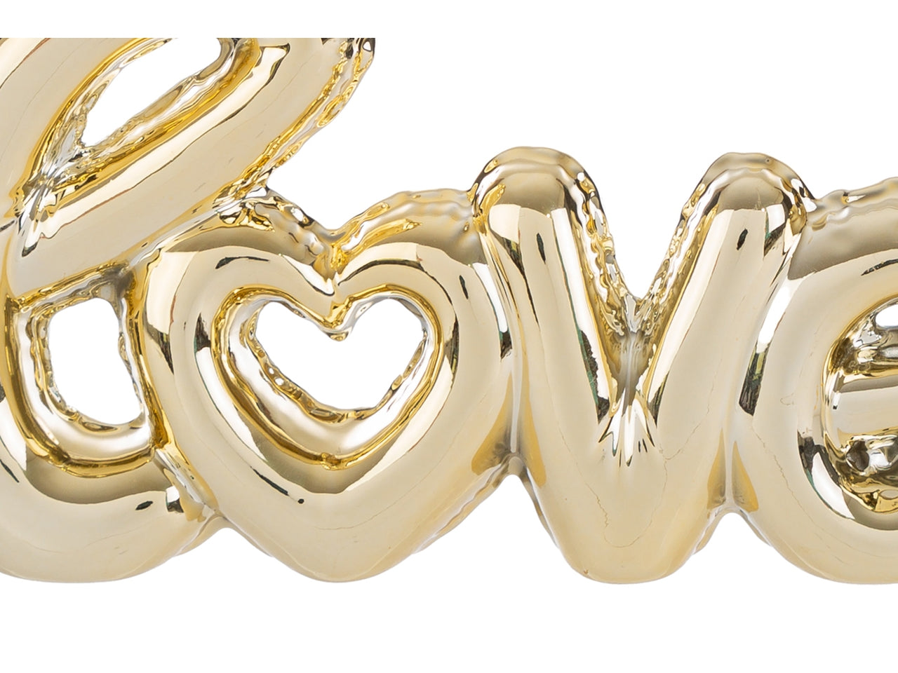 Scritta love porcellana oro 12,5x2,2xh.5cm