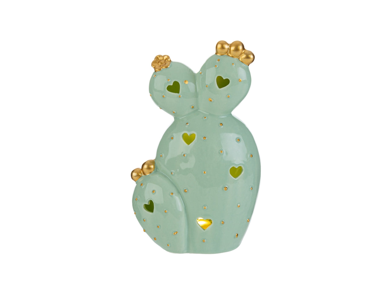 Cactus led porcellana 9,5x5,5xh.15cm con shopper
