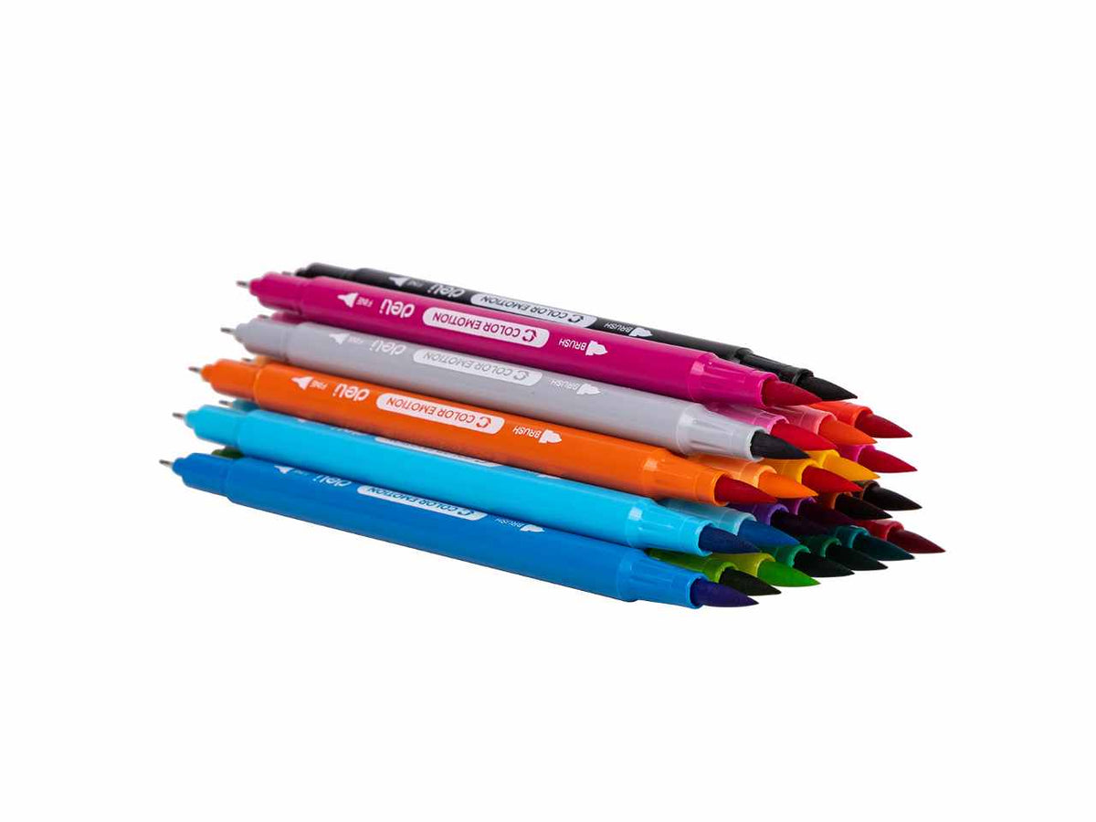 Pennarelli doppia punta 24 pezzi ec151-24