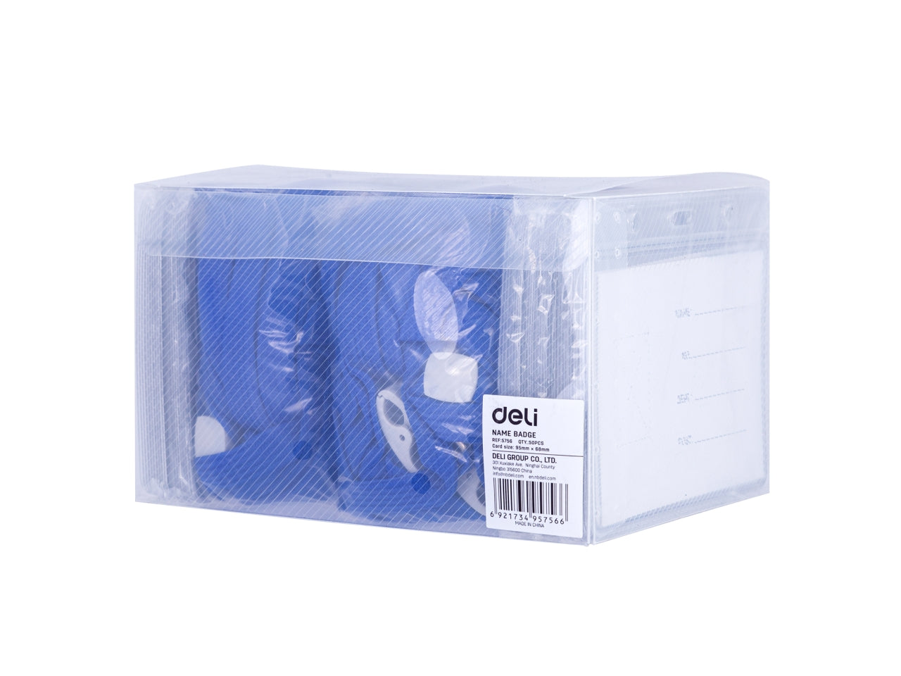 Deli portanome orizzontale con cordoncino blu