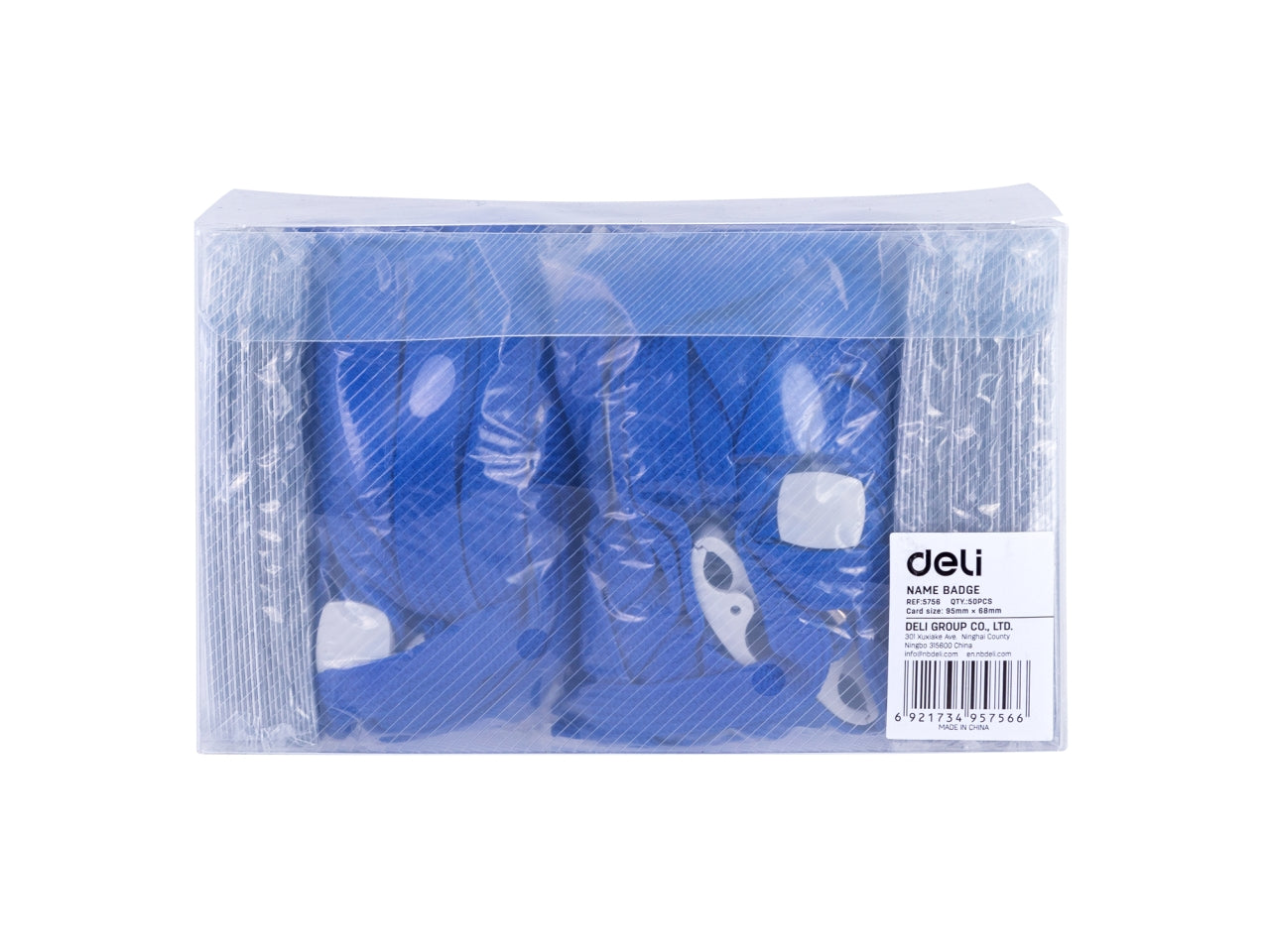 Deli portanome orizzontale con cordoncino blu