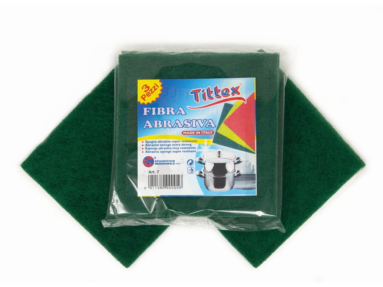 Spugne abrasive fibra 3 pezzi 7