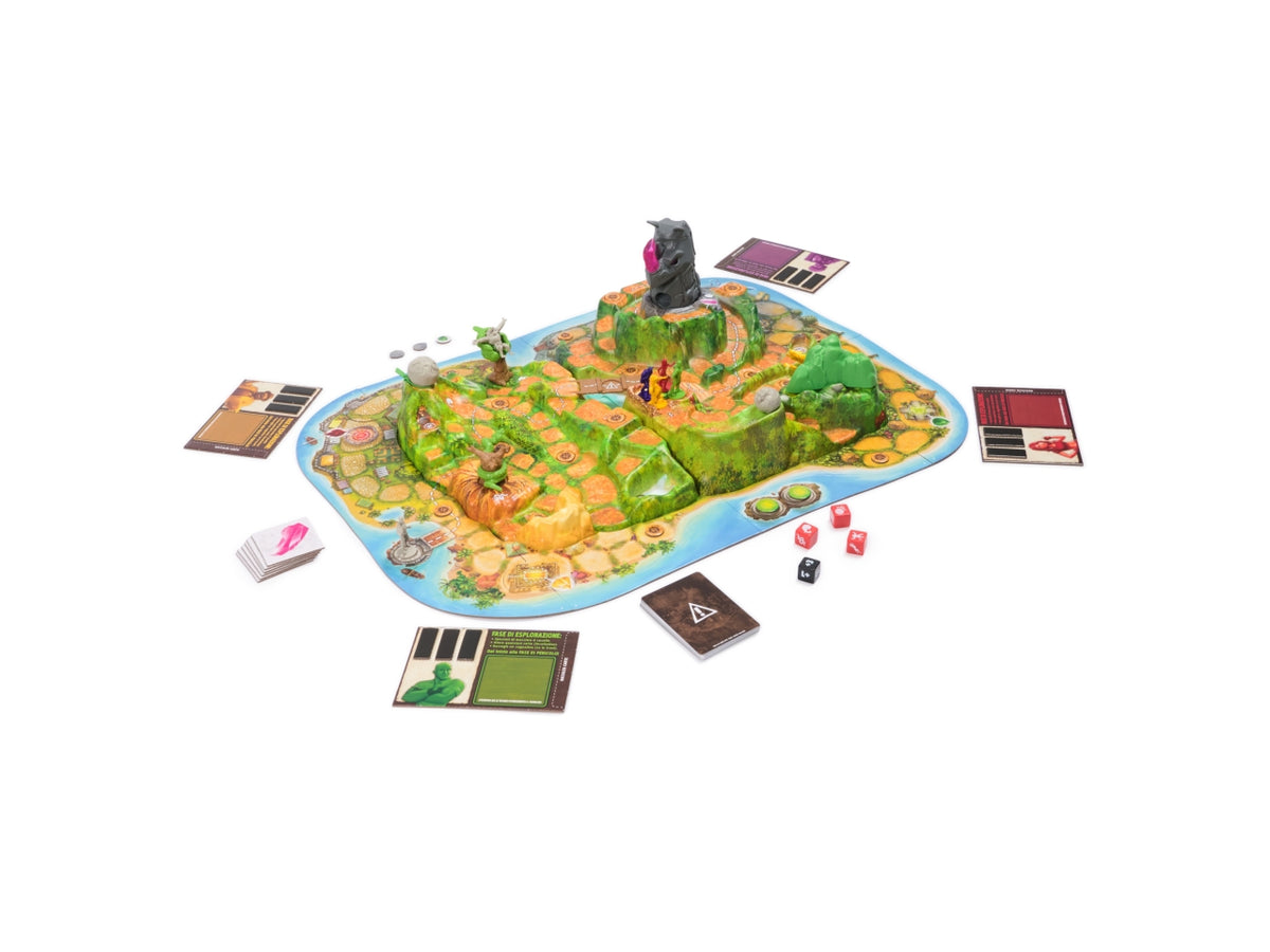 Jumanji Fuga Selvaggia: Gioco da Tavolo Cooperativo per 2-4 Giocatori, Materiale in Carta e Plastica, Età 8+, Tabellone 3D Interattivo, Multicolore - Spin Master