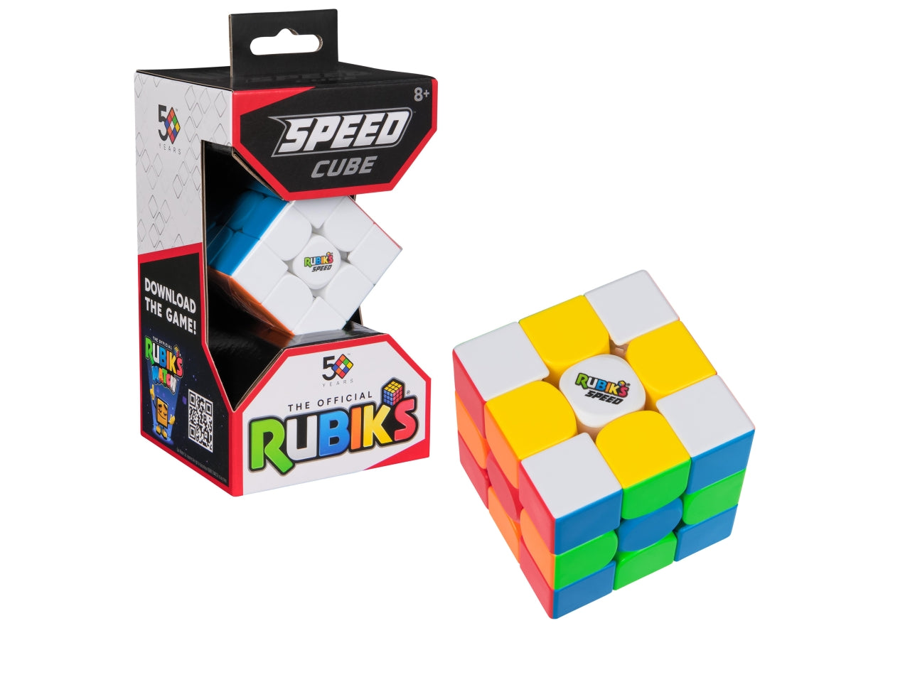 Cubo Rubik's 3x3 Speed: Plastica Multicolore, Magneti per Stabilità , Età 8+, Design Senza Adesivi, Pre-lubrificato - Spin Master