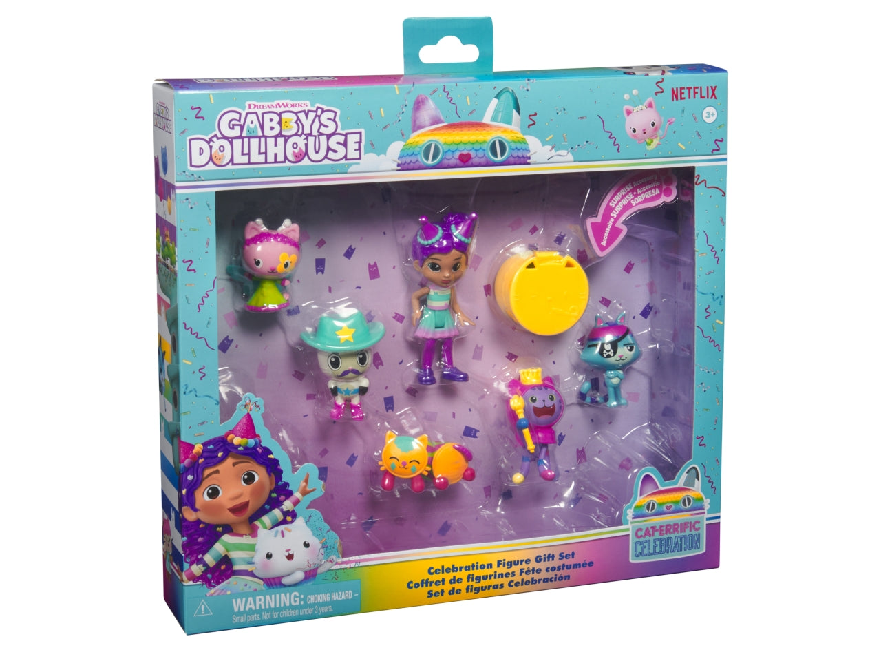 Gabby's Dollhouse set deluxe con personaggi in versione celebration