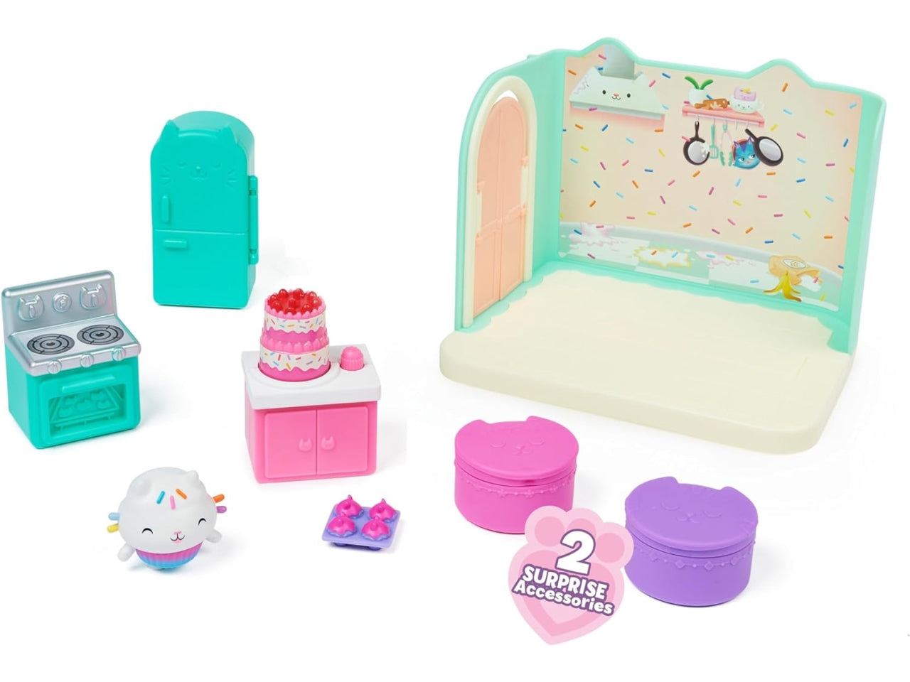 Gabby's Dollhouse, la cucina con gattino, set le stanze della casa, per bambine dai 3+ anni - Spin Master