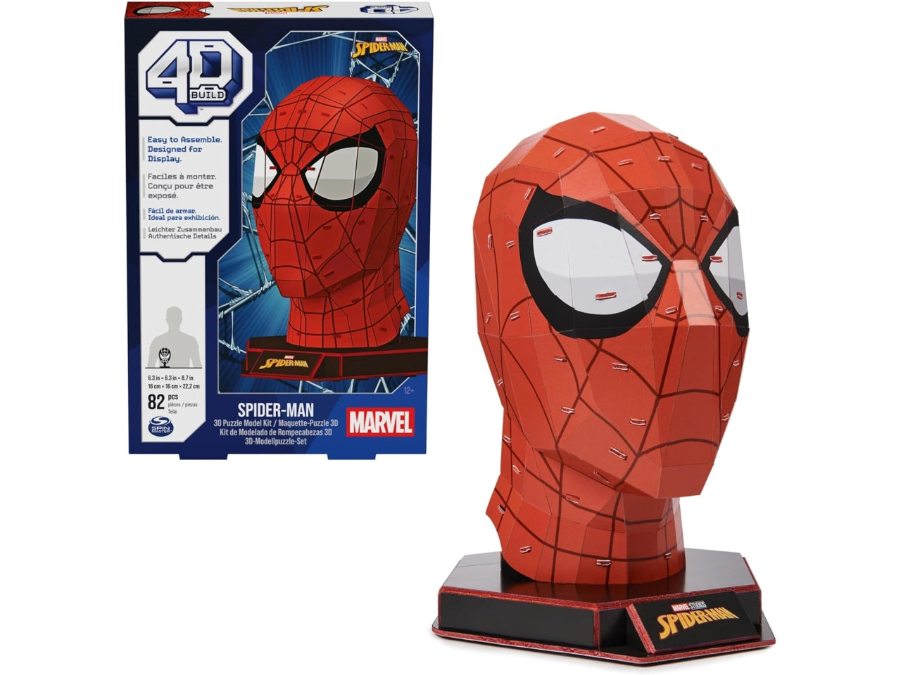 Puzzle 4D Build Spiderman maschera, kit di modellismo da 82 pezzi per ragazzi e adulti, 12+ anni - Spin Master $