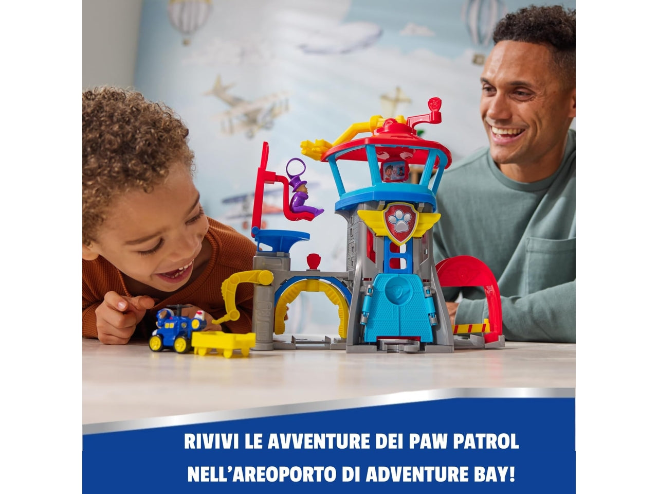 Paw patrol playset torre di controllo pup squad air rescue