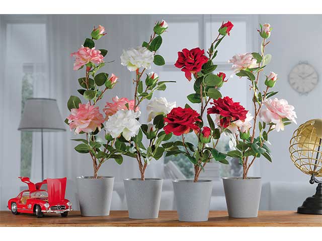 Vaso con rosa 11x55cm 59010