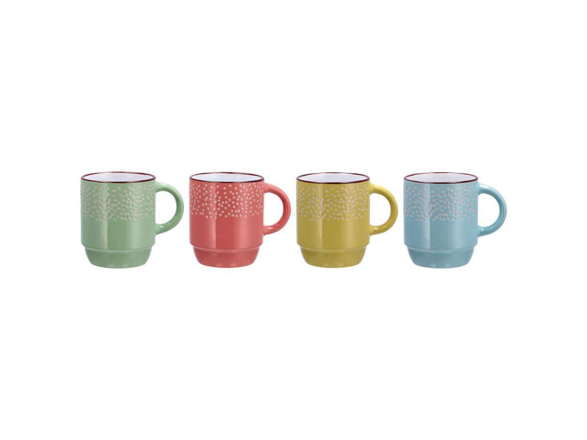 Tazza mug in ceramica in 4 colori assortiti d8xh9cm 280ml