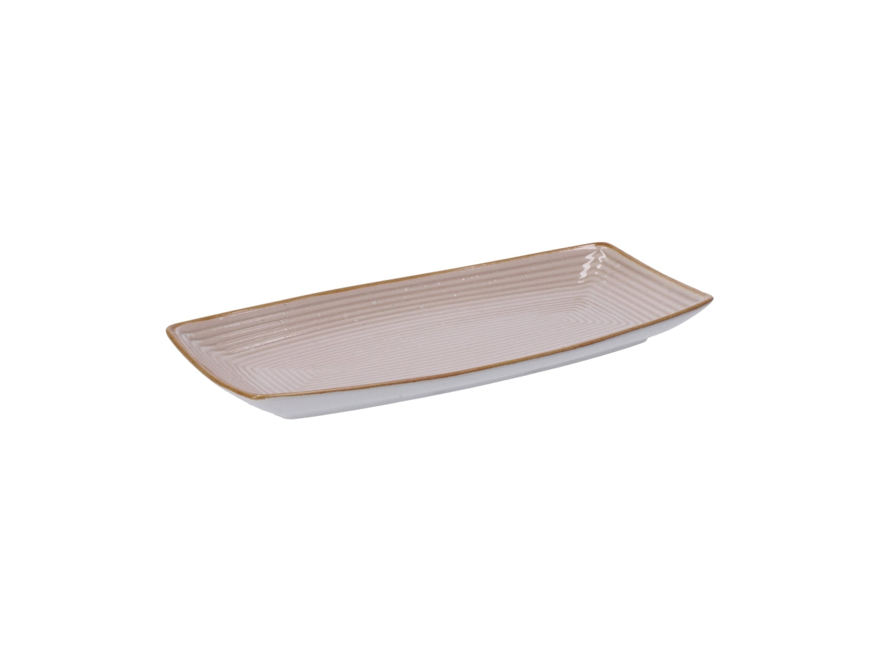 Vassoio rettangolare in ceramica toni pastello con lavorazione a rilievo, stile scandinavo, linea AD Trend, 3 colori disponibili - 29x14 cm- Star