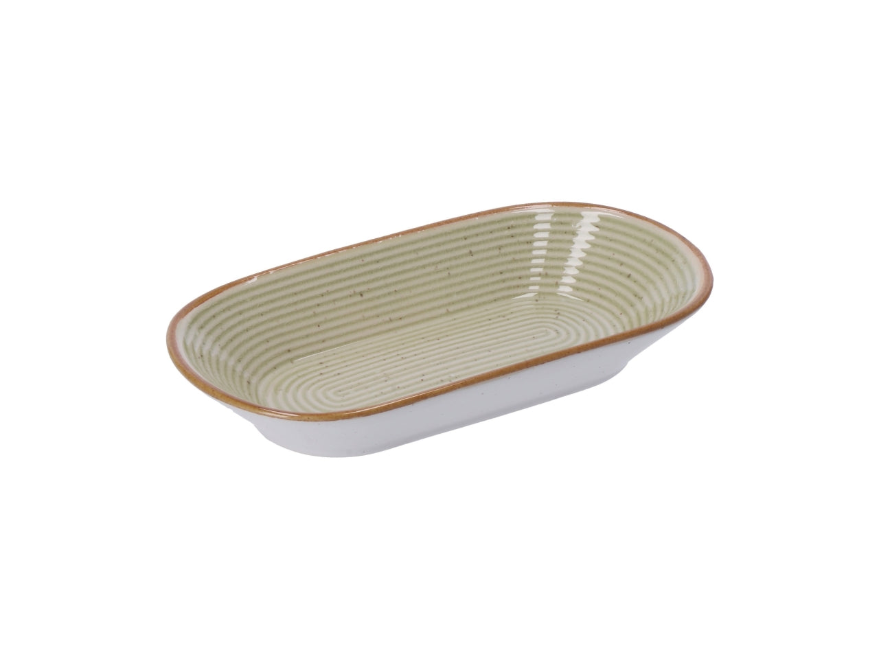 Vassoio ovale in ceramica monocromatico con lavorazione a rilievo, stile scandinavo, linea AD Trend, 3 colori pastello disponibili - 18x9,5 cm- Star