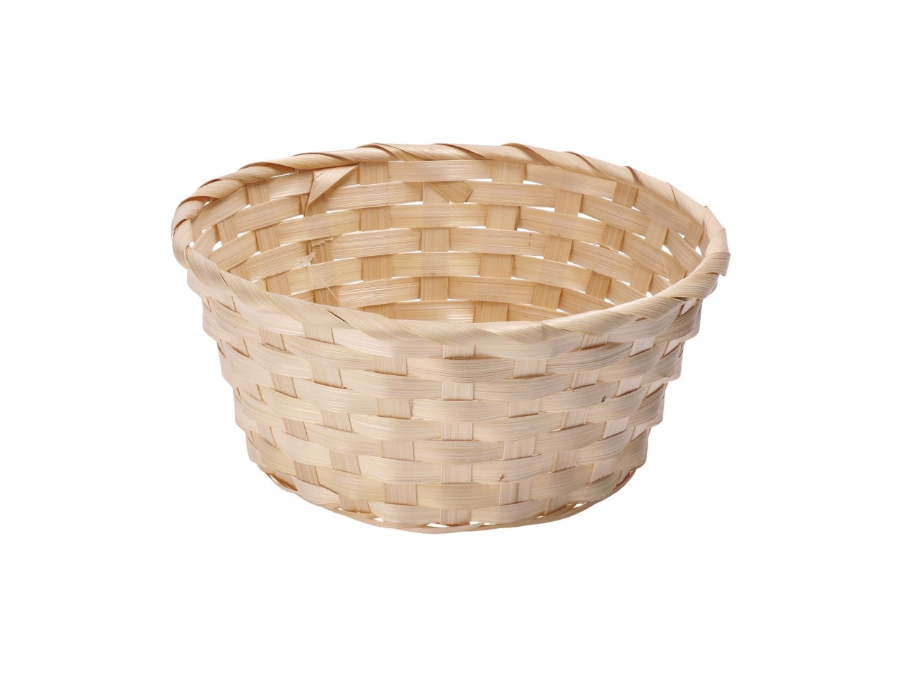 Cesto portaoggetti in bamboo intrecciato, stile country, tondo - 22,5xh.10cm - 4 colori disponibili - Star