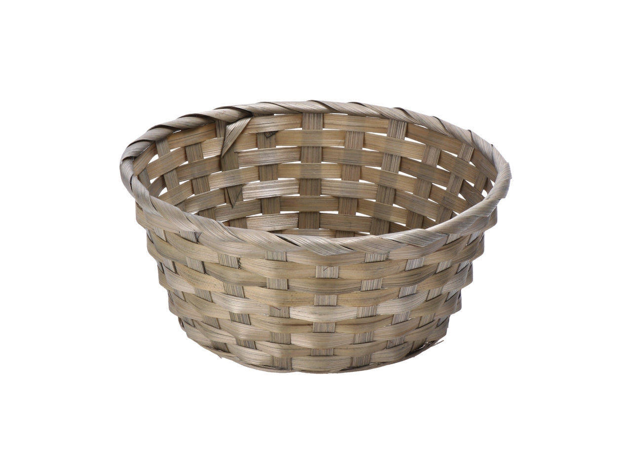 Cesto portaoggetti in bamboo intrecciato, stile country, tondo - 22,5xh.10cm - 4 colori disponibili - Star