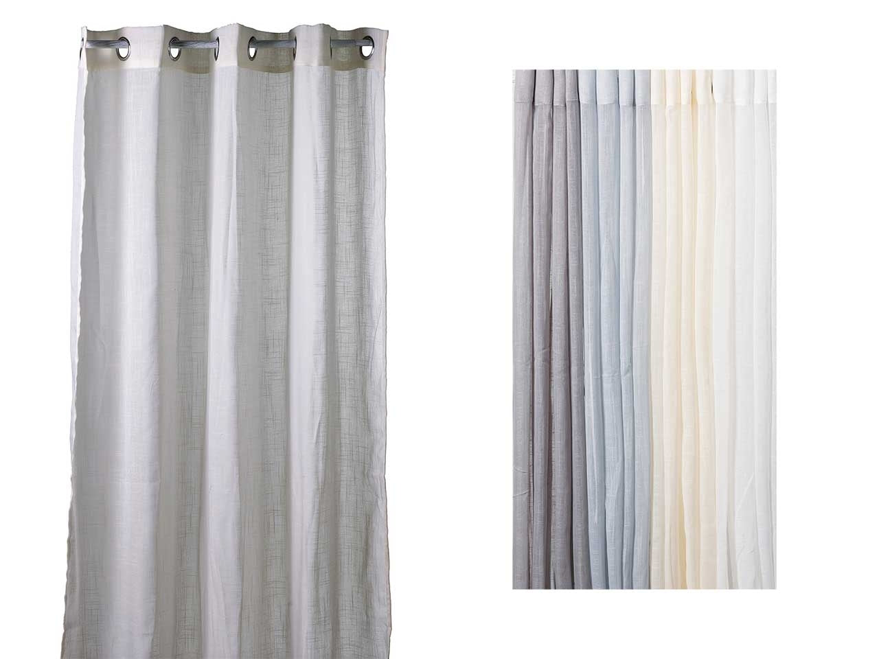 Tenda da interni moderna semitrasparente con anelli, lavabile a 30°, disponibile in 4 colori - 140x280 cm - Star