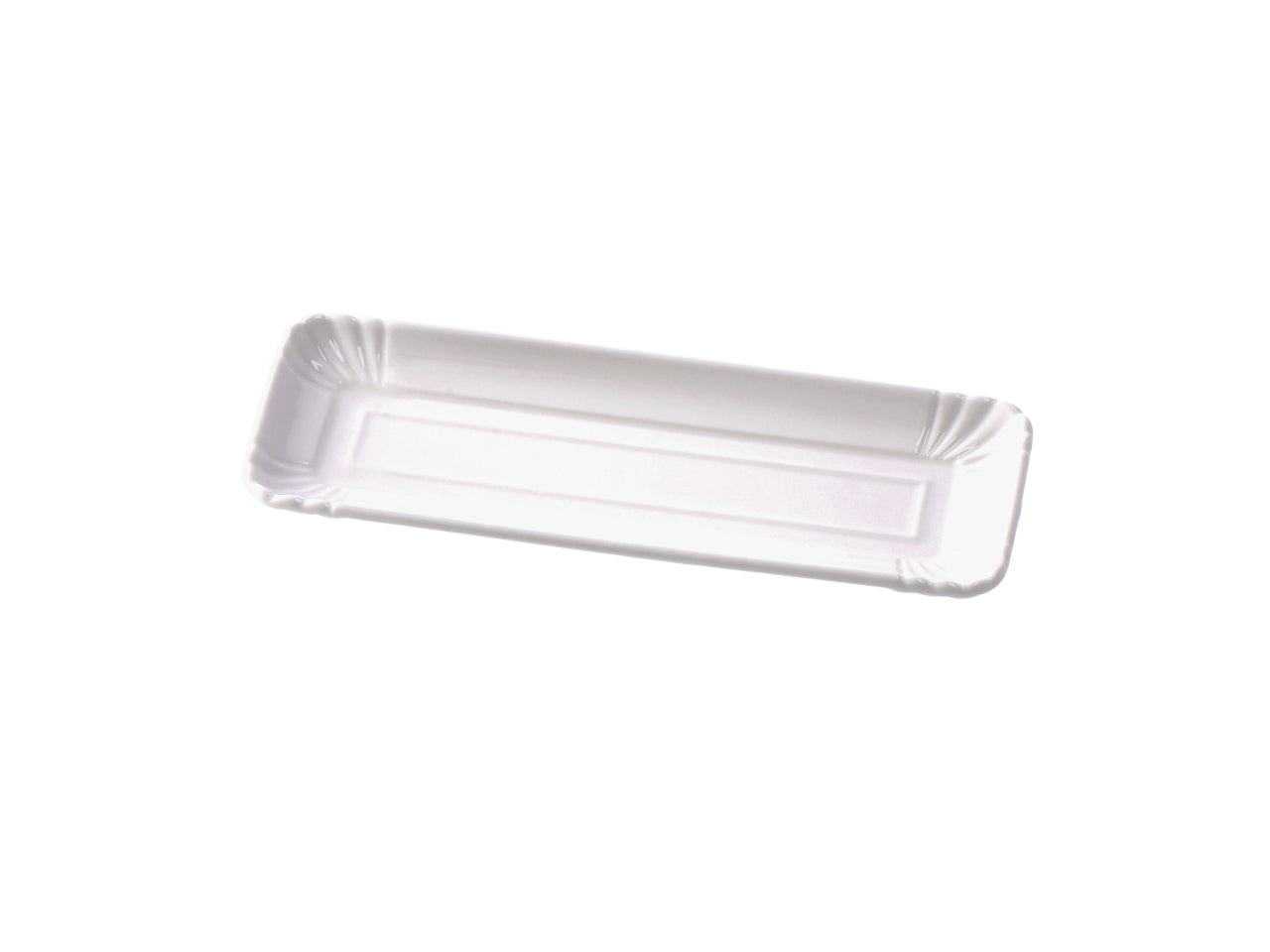 Vassoio rettangolare in porcellana bianco, stile country, utilizzabile in forno e microonde, lavabile in lavastoviglie - 20x7,5xh.1,5cm - Star
