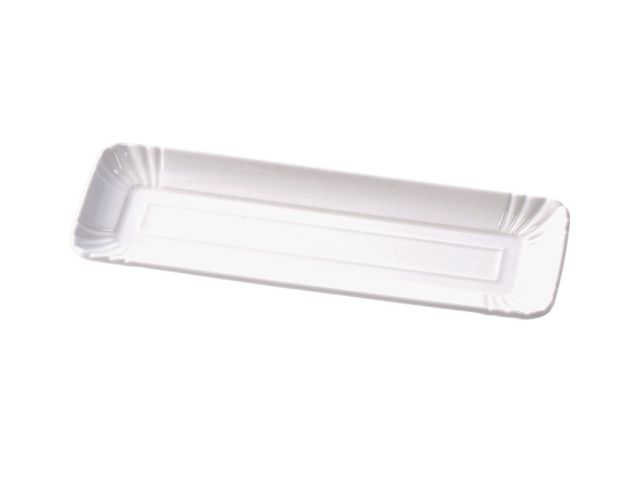 Vassoio rettangolare in porcellana bianco, stile country, utilizzabile in forno e microonde, lavabile in lavastoviglie - 25x9xh.1,5cm - Star
