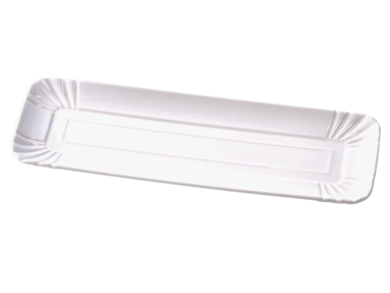 Vassoio rettangolare in porcellana bianco, stile country, utilizzabile in forno e microonde, lavabile in lavastoviglie - 30x10,5xh.1,5cm - Star