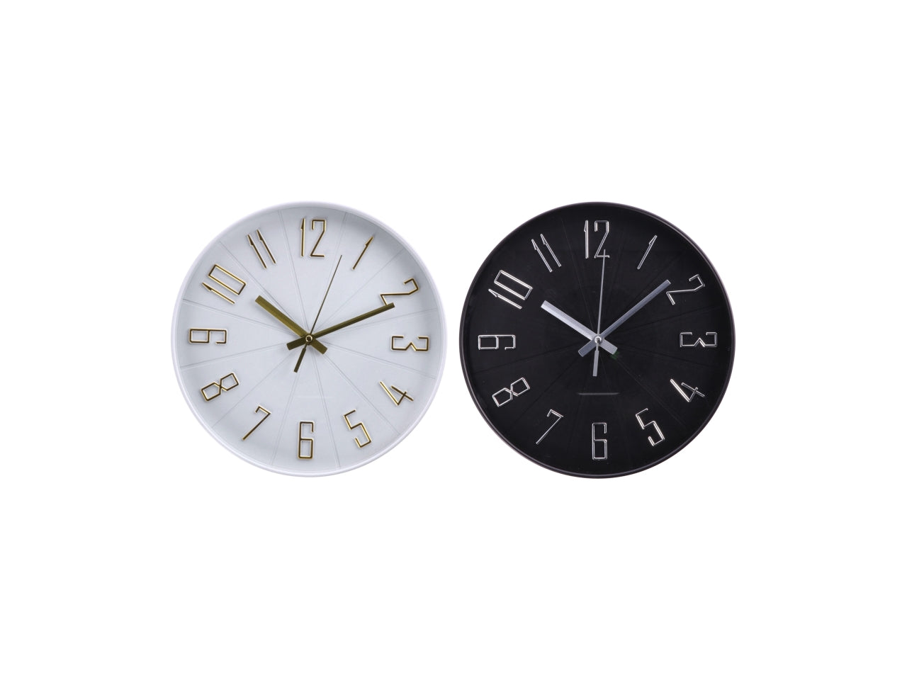 Orologio da parete moderno in plastica in 2 colori assortiti, 30,5 cm AD Trend