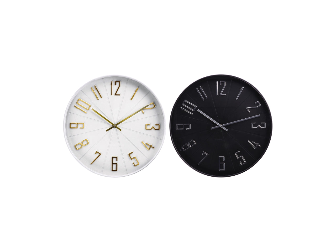Orologio da parete in plastica d.50,5cm disponibile in 2 colori