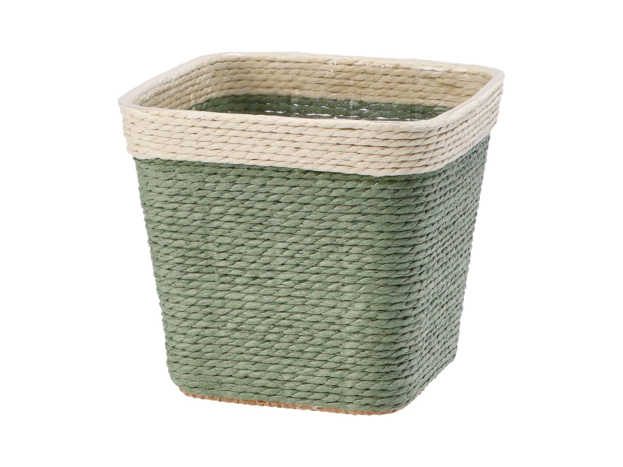 Portavaso da interno country in carta e polietilene multicolor 12x12x10,5 cm - Star