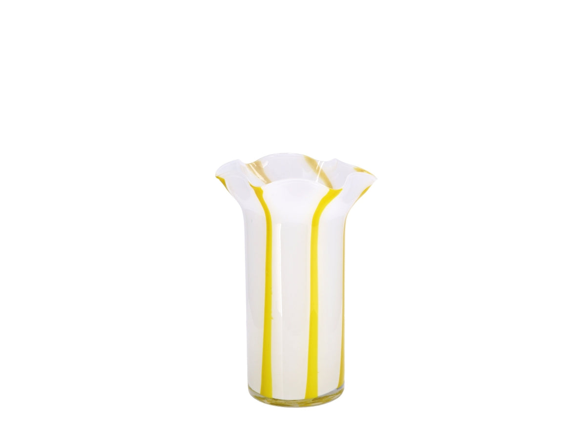 Vaso moderno in vetro 3 colori assortiti rigata 16x25 cm - Star $