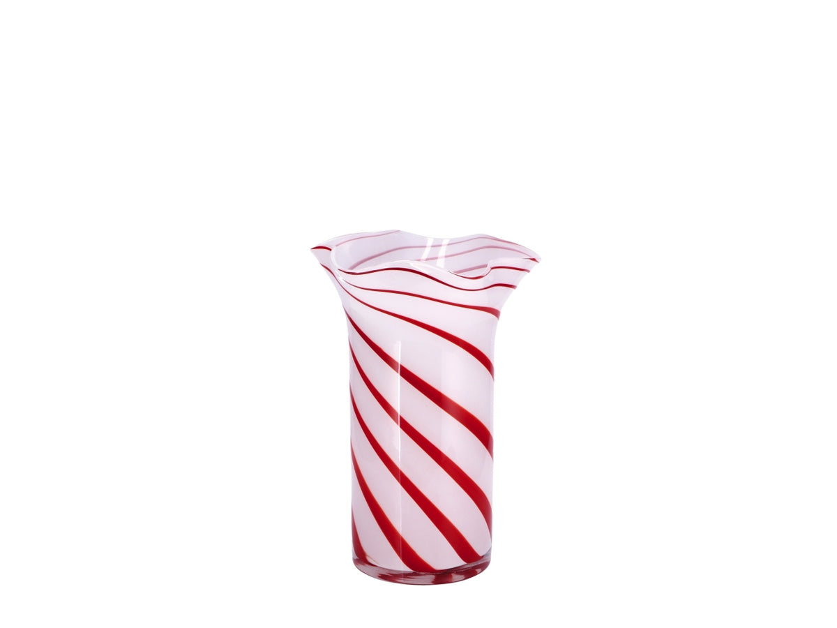 Vaso moderno in vetro 3 colori assortiti rigata 16x25 cm - Star $