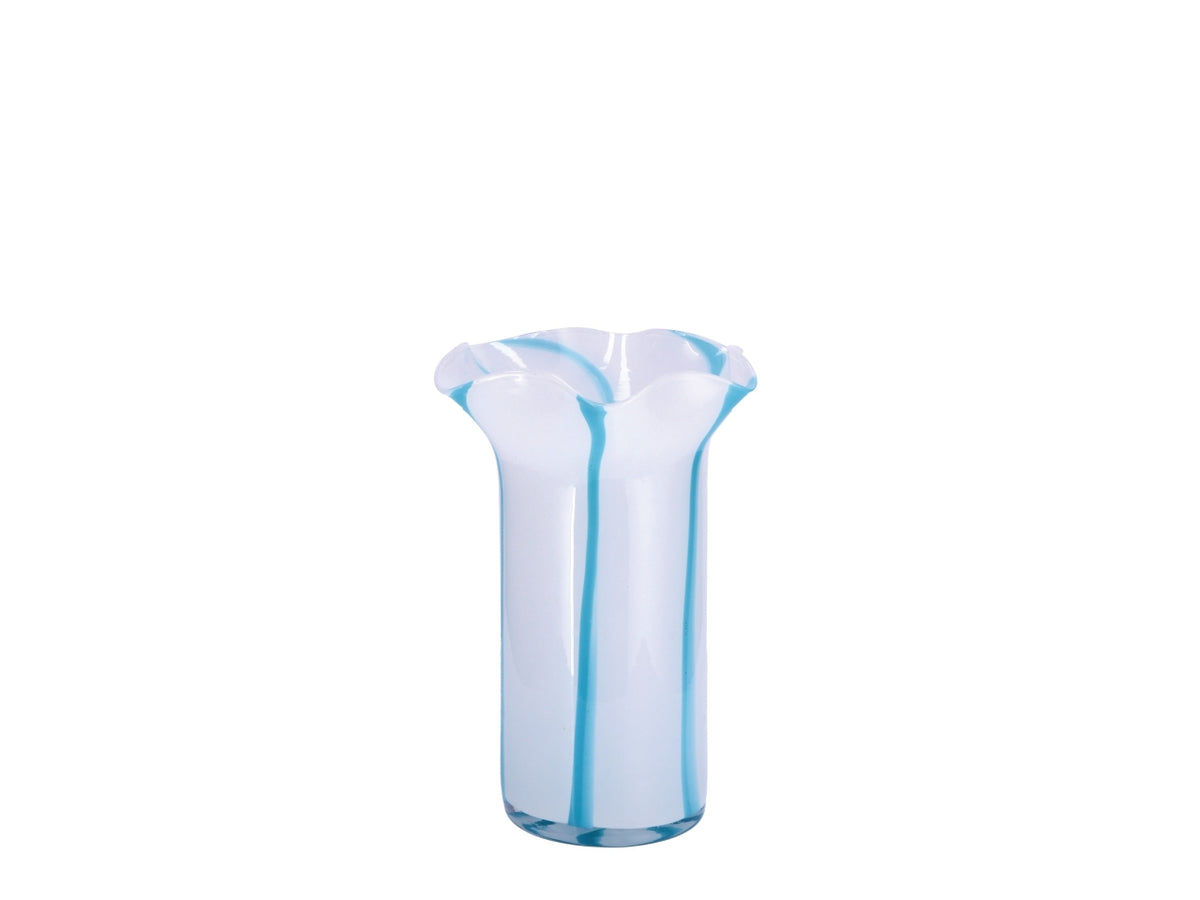 Vaso moderno in vetro 3 colori assortiti rigata 16x25 cm - Star $