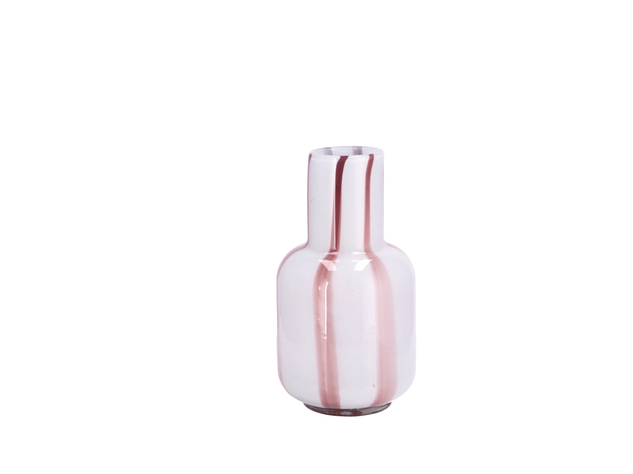 Vaso moderno in vetro 3 colori assortiti forma bottiglia rigata 13x24 cm - Star