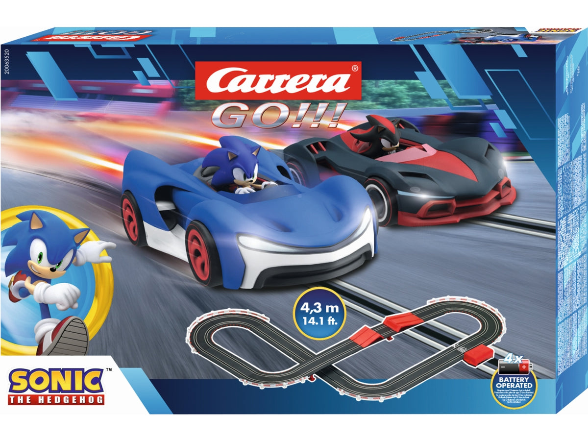 Pista Sonic the hedgehog, scala 1:43 con auto e telecomando per bambini di 5+ anni - Carrera