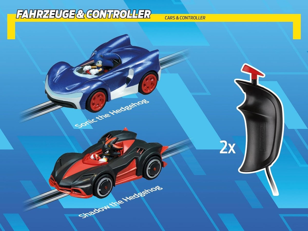 Pista Sonic the hedgehog, scala 1:43 con auto e telecomando per bambini di 5+ anni - Carrera