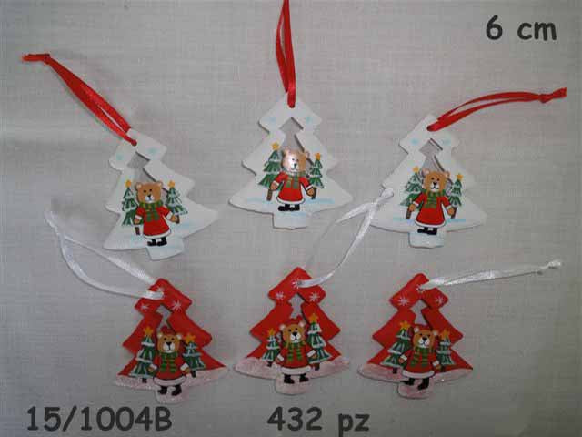 Pendente natalizio albero 6cm - 6 pezzi