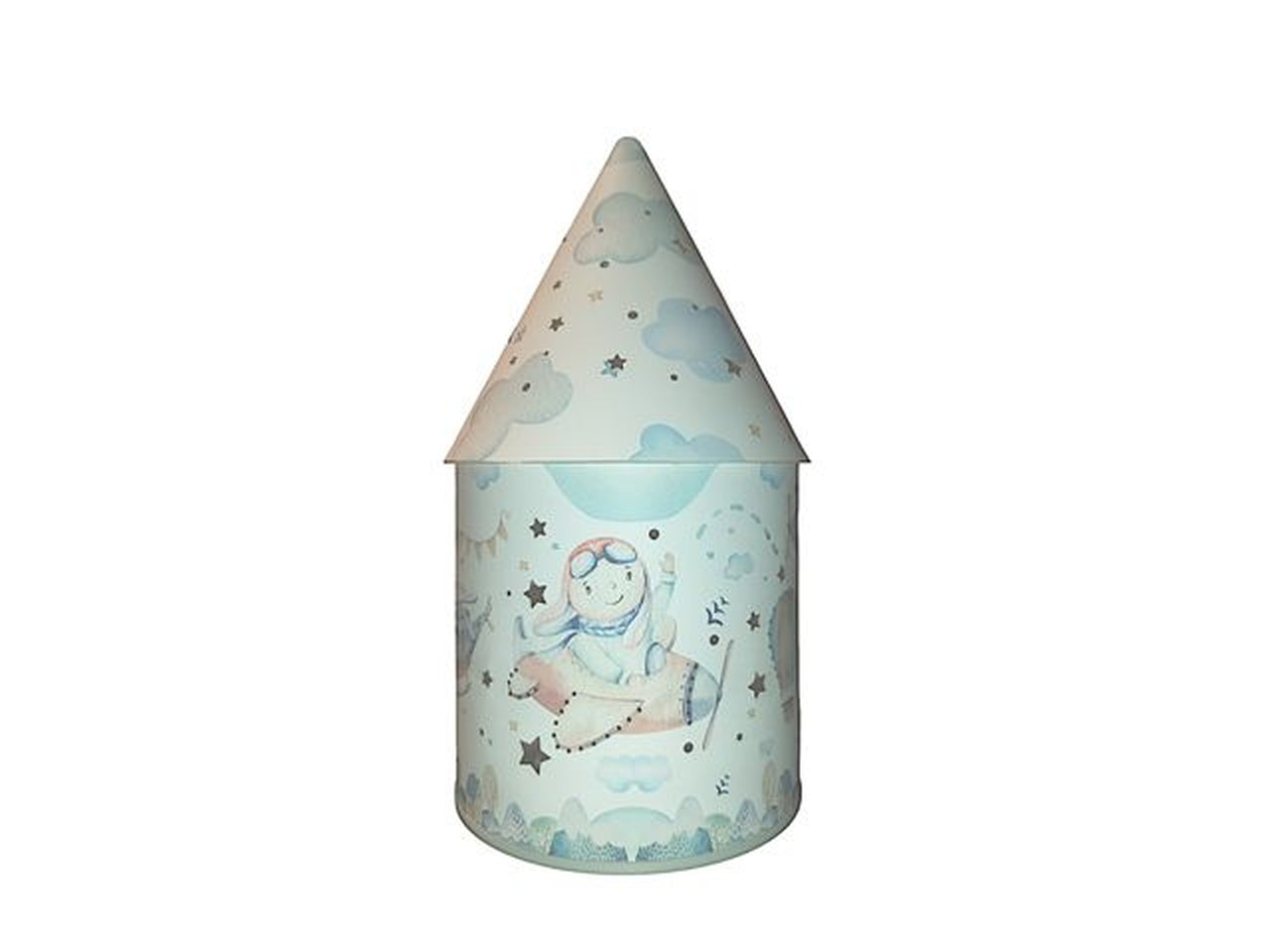 Cupoletta carta con luce 12x22cm di colore celeste